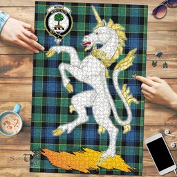 Scottish Mowat Clan Tartan Puzzle - Unicorn Style Scottish Plaid Tartan Plaid