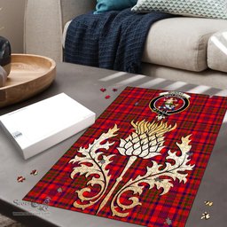 Scottish Murray of Tulloch Modern Clan Tartan Puzzle - Thistle Gold Style Scottish Plaid Tartan Plaid