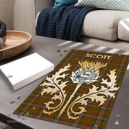 Scottish Scott Brown Modern Clan Tartan Puzzle - Thistle Scotland Style Scottish Plaid Tartan Plaid