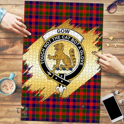 Scottish Gow Modern Clan Tartan Puzzle - Gold Style Scottish Plaid Tartan Plaid