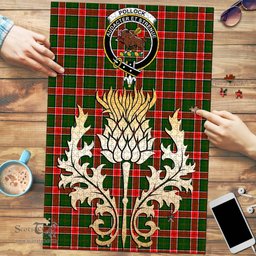 Scottish Pollock Modern Clan Tartan Puzzle - Thistle Gold Style Scottish Plaid Tartan Plaid