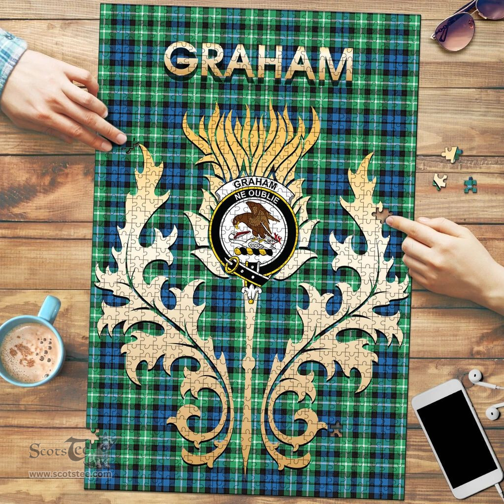 Scottish Graham of Montrose Ancient Clan Tartan Puzzle - Thistle Scotland Style Scottish Plaid Tartan Plaid