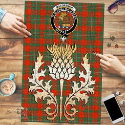 Scottish MacGregor Ancient Clan Tartan Puzzle - Thistle Gold Style Scottish Plaid Tartan Plaid