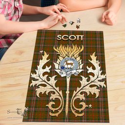Scottish Scott Brown Modern Clan Tartan Puzzle - Thistle Scotland Style Scottish Plaid Tartan Plaid