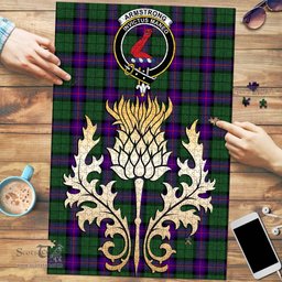 Scottish Armstrong Modern Clan Tartan Puzzle - Thistle Gold Style Scottish Plaid Tartan Plaid
