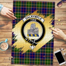 Scottish Dalrymple Clan Tartan Puzzle - Gold Style Scottish Plaid Tartan Plaid