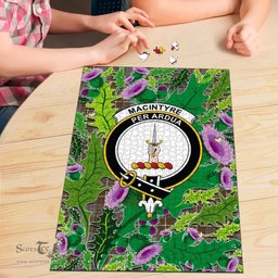 Scottish MacIntyre Hunting Weathered Clan Tartan Puzzle - Thistle Pattern Style Scottish Plaid Tartan Plaid