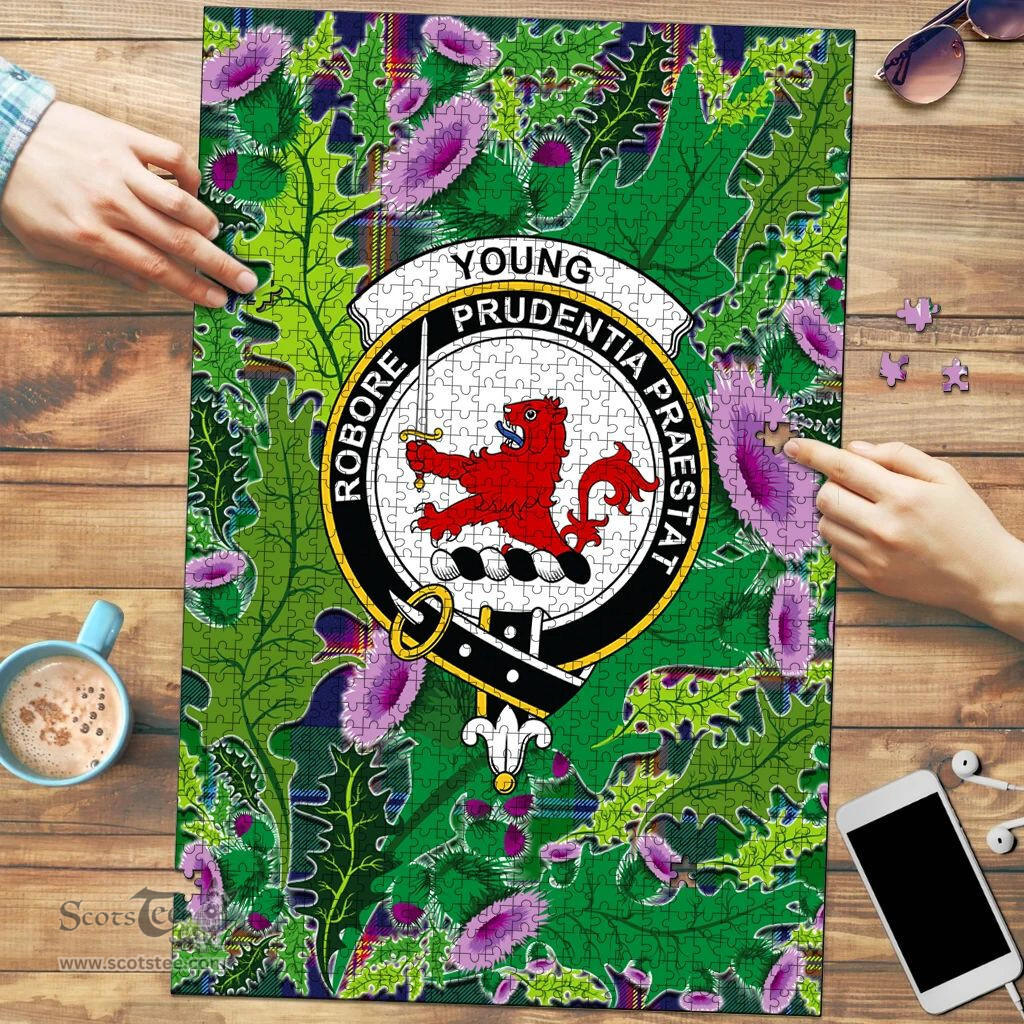 Scottish Young Modern Clan Tartan Puzzle - Thistle Pattern Style Scottish Plaid Tartan Plaid
