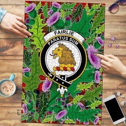 Scottish Fairlie Modern Clan Tartan Puzzle - Thistle Pattern Style Scottish Plaid Tartan Plaid