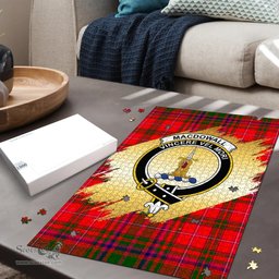 Scottish MacDowall Clan Tartan Puzzle - Gold Style Scottish Plaid Tartan Plaid