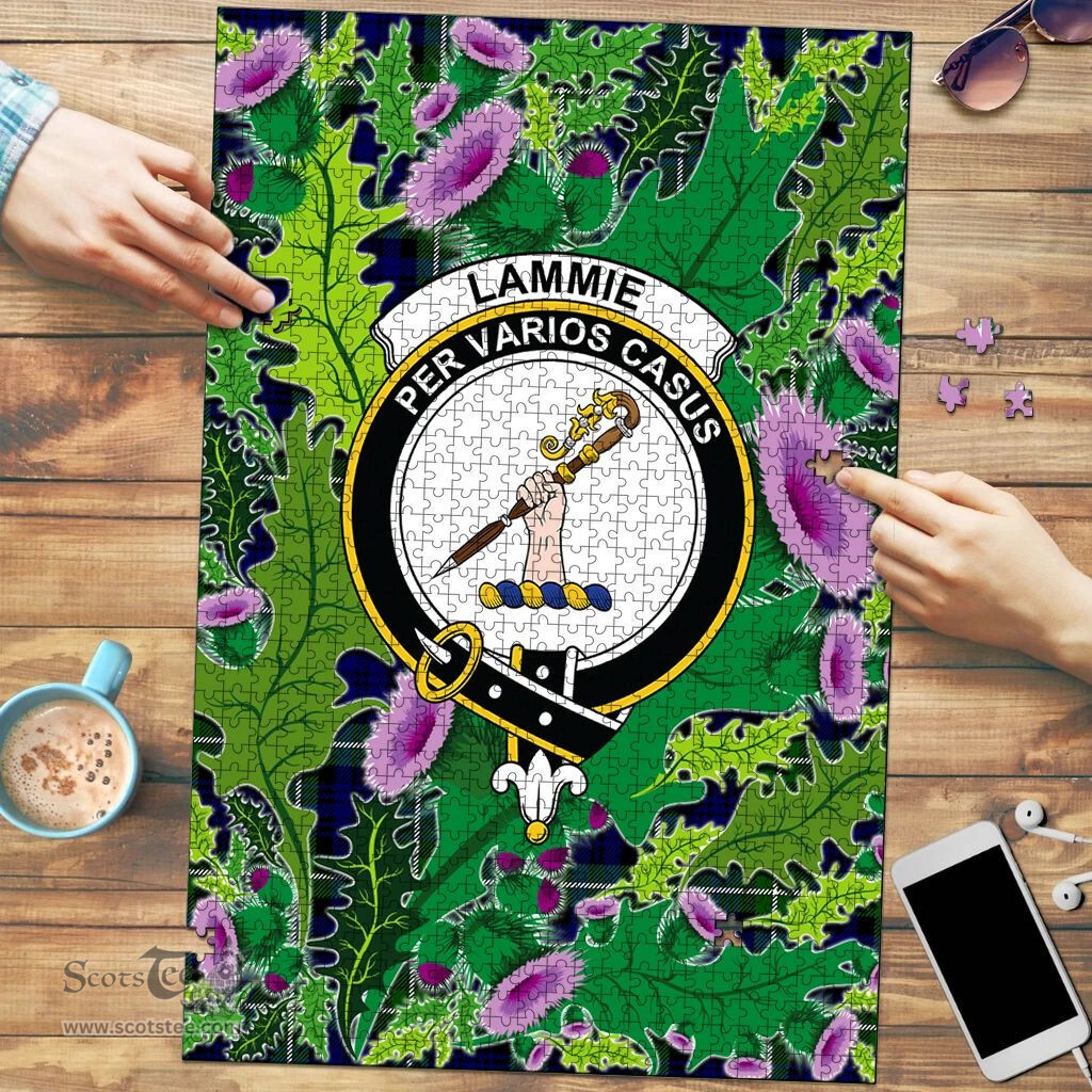 Scottish Lammie Clan Tartan Puzzle - Thistle Pattern Style Scottish Plaid Tartan Plaid
