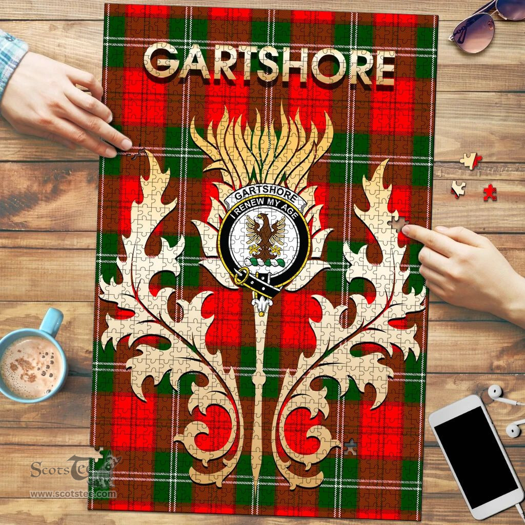 Scottish Gartshore Clan Tartan Puzzle - Thistle Scotland Style Scottish Plaid Tartan Plaid