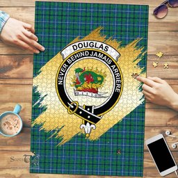 Scottish Douglas Ancient Clan Tartan Puzzle - Gold Style Scottish Plaid Tartan Plaid