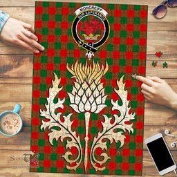 Scottish Moncrieff Clan Tartan Puzzle - Thistle Gold Style Scottish Plaid Tartan Plaid