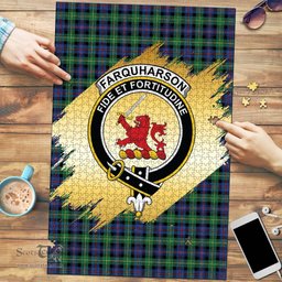 Scottish Farquharson Ancient Clan Tartan Puzzle - Gold Style Scottish Plaid Tartan Plaid