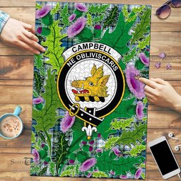Scottish Campbell Dress Ancient Clan Tartan Puzzle - Thistle Pattern Style Scottish Plaid Tartan Plaid