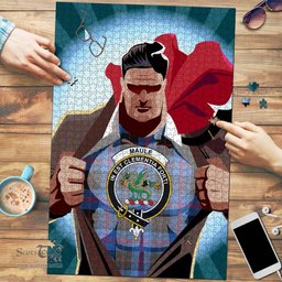Scottish Maule Clan Tartan Puzzle - Supper Hero Style Scottish Plaid Tartan Plaid