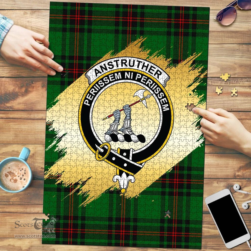 Scottish Anstruther Clan Tartan Puzzle - Gold Style Scottish Plaid Tartan Plaid