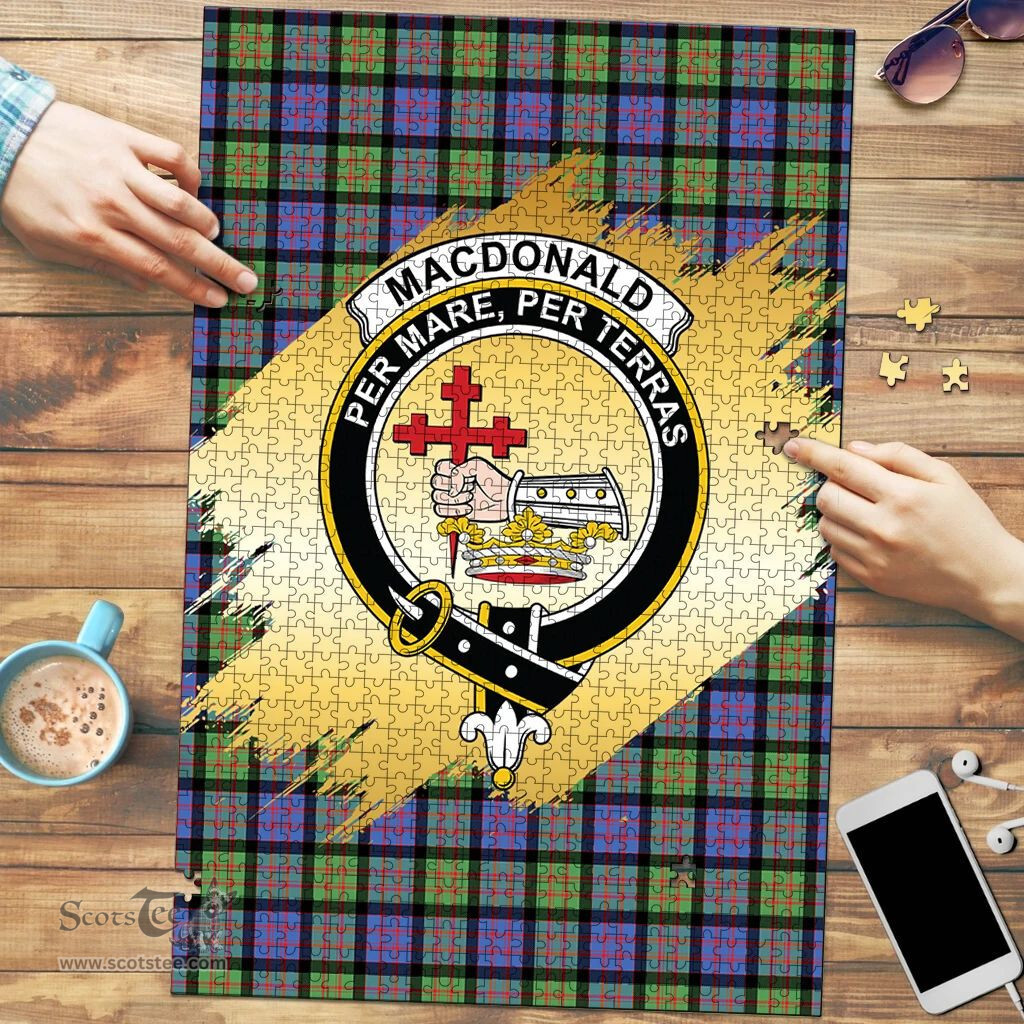 Scottish MacDonald Ancient Clan Tartan Puzzle - Gold Style Scottish Plaid Tartan Plaid