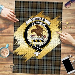 Scottish Graham of Menteith Weathered Clan Tartan Puzzle - Gold Style Scottish Plaid Tartan Plaid