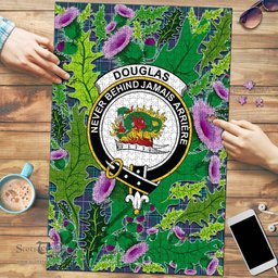 Scottish Douglas Modern Clan Tartan Puzzle - Thistle Pattern Style Scottish Plaid Tartan Plaid