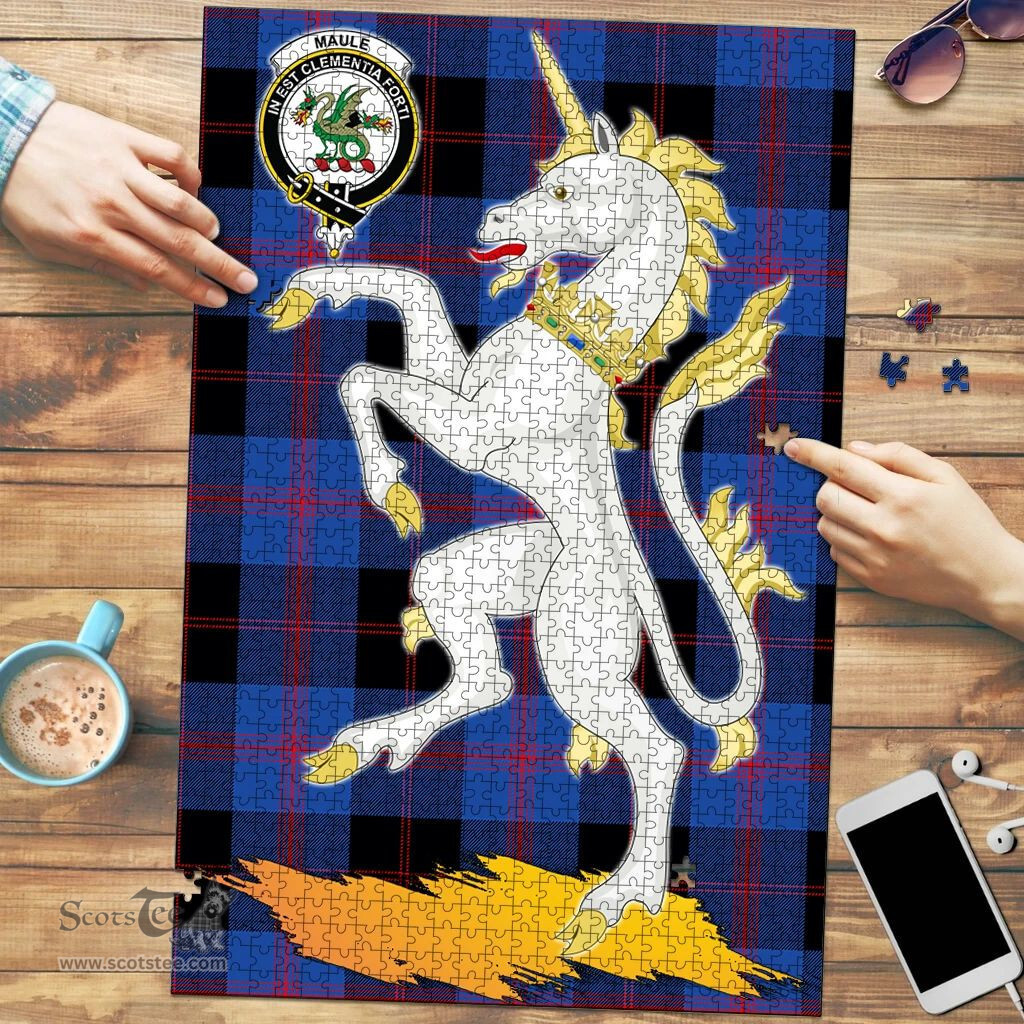 Scottish Maule Clan Tartan Puzzle - Unicorn Style Scottish Plaid Tartan Plaid