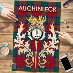 Scottish Auchinleck Clan Tartan Puzzle - Thistle Scotland Style Scottish Plaid Tartan Plaid
