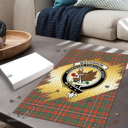 Scottish MacKinnon Ancient Clan Tartan Puzzle - Gold Style Scottish Plaid Tartan Plaid