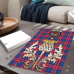 Scottish Graham of Menteith Red Clan Tartan Puzzle - Thistle Gold Style Scottish Plaid Tartan Plaid