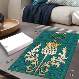 Scottish Irvine Ancient Clan Tartan Puzzle - Thistle Gold Style Scottish Plaid Tartan Plaid