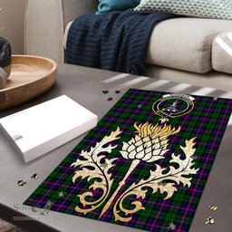 Scottish Morrison Modern Clan Tartan Puzzle - Thistle Gold Style Scottish Plaid Tartan Plaid