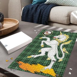 Scottish MacDonald Lord of the Isles Hunting Clan Tartan Puzzle - Unicorn Style Scottish Plaid Tartan Plaid