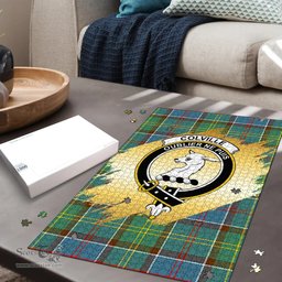 Scottish Colville Clan Tartan Puzzle - Gold Style Scottish Plaid Tartan Plaid