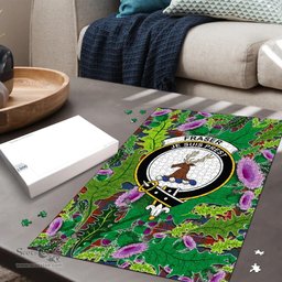 Scottish Fraser Ancient Clan Tartan Puzzle - Thistle Pattern Style Scottish Plaid Tartan Plaid
