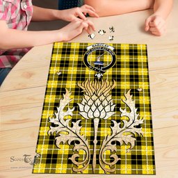 Scottish Barclay Dress Modern Clan Tartan Puzzle - Thistle Gold Style Scottish Plaid Tartan Plaid