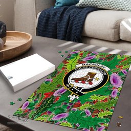 Scottish MacAulay Modern Clan Tartan Puzzle - Thistle Pattern Style Scottish Plaid Tartan Plaid