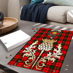 Scottish Kerr Modern Clan Tartan Puzzle - Thistle Gold Style Scottish Plaid Tartan Plaid