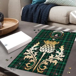 Scottish Ross Hunting Modern Clan Tartan Puzzle - Thistle Gold Style Scottish Plaid Tartan Plaid
