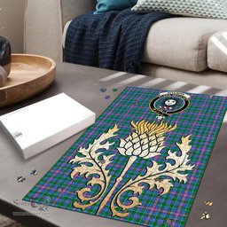 Scottish Pitcairn Hunting Clan Tartan Puzzle - Thistle Gold Style Scottish Plaid Tartan Plaid