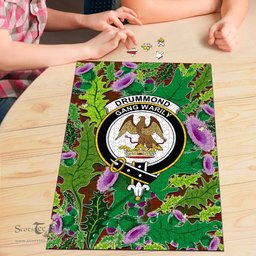 Scottish Drummond Clan Clan Tartan Puzzle - Thistle Pattern Style Scottish Plaid Tartan Plaid