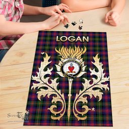 Scottish Logan Modern Clan Tartan Puzzle - Thistle Scotland Style Scottish Plaid Tartan Plaid