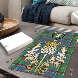 Scottish Colville Clan Tartan Puzzle - Thistle Gold Style Scottish Plaid Tartan Plaid