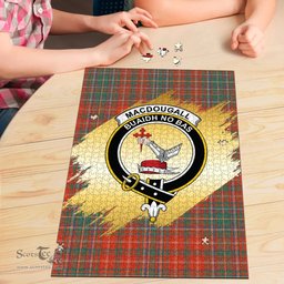Scottish MacDougall Ancient Clan Tartan Puzzle - Gold Style Scottish Plaid Tartan Plaid