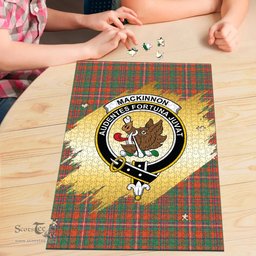 Scottish MacKinnon Ancient Clan Tartan Puzzle - Gold Style Scottish Plaid Tartan Plaid