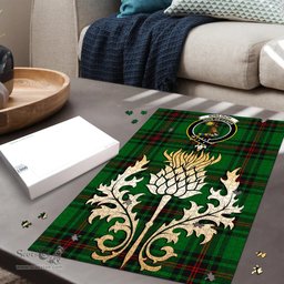 Scottish Kinloch Clan Tartan Puzzle - Thistle Gold Style Scottish Plaid Tartan Plaid