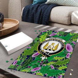 Scottish Johnston Modern Clan Tartan Puzzle - Thistle Pattern Style Scottish Plaid Tartan Plaid