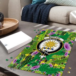 Scottish MacLeod of Lewis Modern Clan Tartan Puzzle - Thistle Pattern Style Scottish Plaid Tartan Plaid