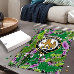 Scottish MacPherson Hunting Modern Clan Tartan Puzzle - Thistle Pattern Style Scottish Plaid Tartan Plaid