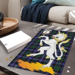 Scottish MacRae Hunting Modern Clan Tartan Puzzle - Unicorn Style Scottish Plaid Tartan Plaid