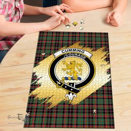 Scottish Cumming Hunting Ancient Clan Tartan Puzzle - Gold Style Scottish Plaid Tartan Plaid